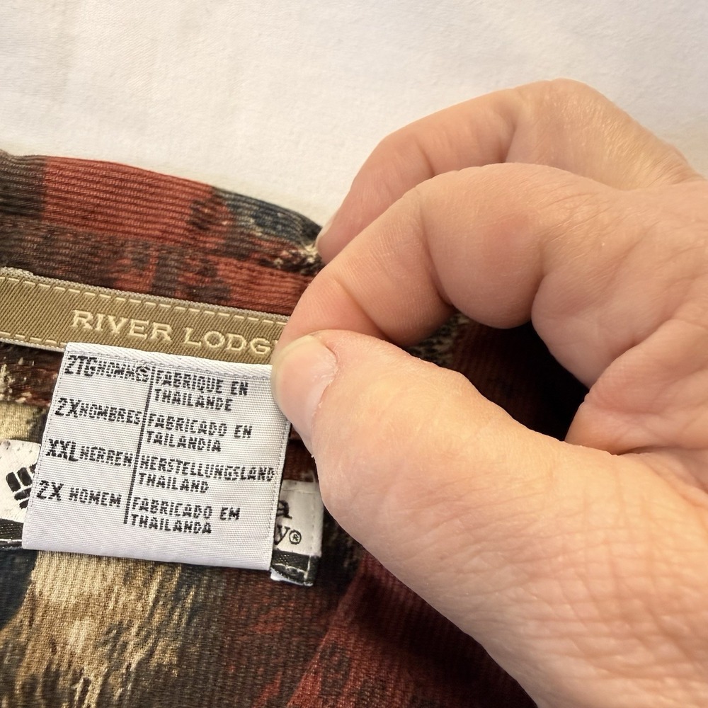 Columbia River Lodge Dog Hunting Shirt Men's Sz XXL Red Corduroy Button Front - Picture 9 of 14